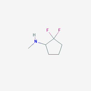 molecular formula C6H11F2N B13563650 2,2-difluoro-N-methylcyclopentan-1-amine 