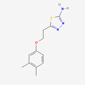 molecular formula C12H15N3OS B1356371 5-[2-(3,4-Dimethylphenoxy)ethyl]-1,3,4-thiadiazol-2-amine CAS No. 915922-59-7