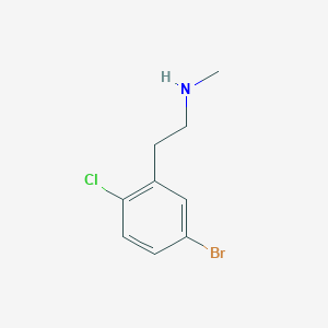 molecular formula C9H11BrClN B13563715 2-(5-Bromo-2-chlorophenyl)-N-methylethanamine 