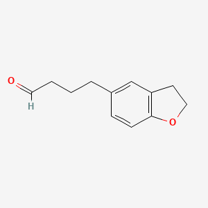 molecular formula C12H14O2 B13563770 4-(2,3-Dihydrobenzofuran-5-yl)butanal 