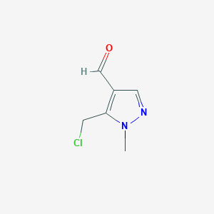 molecular formula C6H7ClN2O B13563828 5-(chloromethyl)-1-methyl-1H-pyrazole-4-carbaldehyde 
