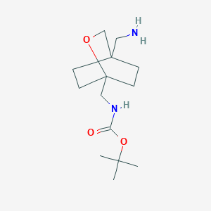 molecular formula C14H26N2O3 B13563880 Tert-butyl ((4-(aminomethyl)-2-oxabicyclo[2.2.2]octan-1-YL)methyl)carbamate 