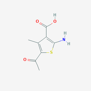 molecular formula C8H9NO3S B13563893 5-Acetyl-2-amino-4-methylthiophene-3-carboxylic acid 