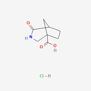 molecular formula C8H12ClNO3 B13563905 4-Oxo-3-azabicyclo[3.2.1]octane-1-carboxylicacidhydrochloride CAS No. 2803862-88-4