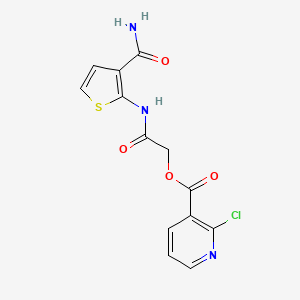 molecular formula C13H10ClN3O4S B13563914 [2-[(3-Carbamoylthiophen-2-yl)amino]-2-oxoethyl] 2-chloropyridine-3-carboxylate CAS No. 805259-57-8