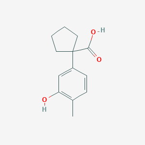 molecular formula C13H16O3 B13563928 1-(3-Hydroxy-4-methylphenyl)cyclopentane-1-carboxylic acid 