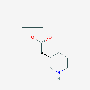 molecular formula C11H21NO2 B13563950 (S)-tert-butyl 2-(piperidin-3-yl)acetate 