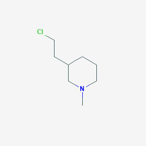 molecular formula C8H16ClN B13564077 3-(2-Chloroethyl)-1-methylpiperidine 
