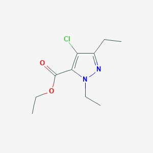 molecular formula C10H15ClN2O2 B135643 4-Chloro-1,3-diethyl-1H-pyrazole-5-carboxylic acid ethyl ester CAS No. 128537-52-0