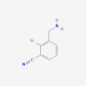 molecular formula C8H7BrN2 B13564394 3-(Aminomethyl)-2-bromobenzonitrile 