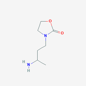 molecular formula C7H14N2O2 B13564398 3-(3-Aminobutyl)oxazolidin-2-one 