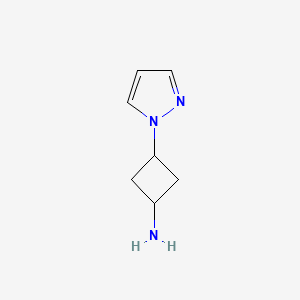 molecular formula C7H11N3 B13564484 3-(1H-pyrazol-1-yl)cyclobutan-1-amine 