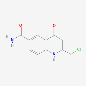 molecular formula C11H9ClN2O2 B1356457 2-(Chloromethyl)-4-oxo-1,4-dihydro-6-quinolinecarboxamide CAS No. 946755-57-3