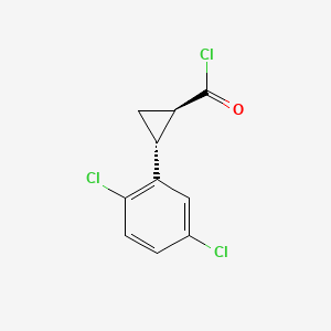 molecular formula C10H7Cl3O B13564688 rac-(1R,2R)-2-(2,5-dichlorophenyl)cyclopropane-1-carbonyl chloride 