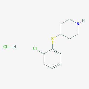 molecular formula C11H15Cl2NS B1356484 4-(2-Chlorophenylsulfanyl)piperidine hydrochloride 