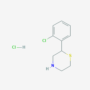 molecular formula C10H13Cl2NS B1356488 2-(2-Chlorophenyl) thiomorpholine hydrochloride CAS No. 1172888-52-6