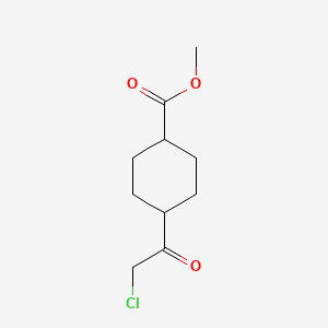 molecular formula C10H15ClO3 B13564921 Methyl (1r,4r)-4-(2-chloroacetyl)cyclohexane-1-carboxylate 