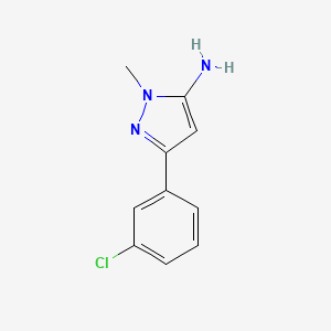 molecular formula C10H10ClN3 B1356506 3-(3-Chlorophenyl)-1-methyl-1H-pyrazol-5-amine CAS No. 92406-44-5