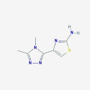 molecular formula C7H9N5S B13565201 4-(4,5-Dimethyl-4h-1,2,4-triazol-3-yl)thiazol-2-amine 