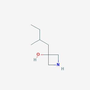 molecular formula C8H17NO B13565254 3-(2-Methylbutyl)azetidin-3-ol 