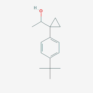 molecular formula C15H22O B13565301 1-[1-(4-Tert-butylphenyl)cyclopropyl]ethan-1-ol 