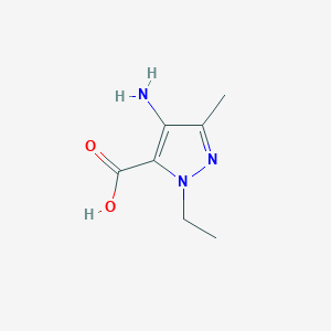 molecular formula C7H11N3O2 B13565454 4-amino-1-ethyl-3-methyl-1H-pyrazole-5-carboxylic acid 