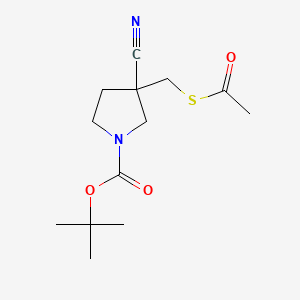 molecular formula C13H20N2O3S B13565537 Tert-butyl3-[(acetylsulfanyl)methyl]-3-cyanopyrrolidine-1-carboxylate 