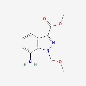 molecular formula C11H13N3O3 B13565554 methyl 7-amino-1-(methoxymethyl)-1H-indazole-3-carboxylate 