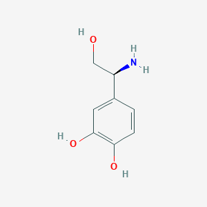 molecular formula C8H11NO3 B13565579 (s)-4-(1-Amino-2-hydroxyethyl)benzene-1,2-diol 
