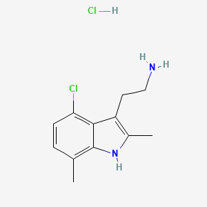 molecular formula C12H16Cl2N2 B1356558 2-(4-chloro-2,7-dimethyl-1H-indol-3-yl)ethanamine hydrochloride 