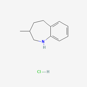 molecular formula C11H16ClN B13565587 3-methyl-2,3,4,5-tetrahydro-1H-1-benzazepinehydrochloride 