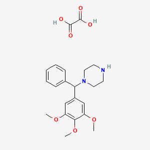 molecular formula C22H28N2O7 B1356568 1-[Phenyl(3,4,5-trimethoxyphenyl)methyl]piperazine oxalate 