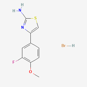 molecular formula C10H10BrFN2OS B1356571 4-(3-Fluoro-4-methoxy-phenyl)-thiazol-2-ylaminehydrobromide CAS No. 1049742-89-3