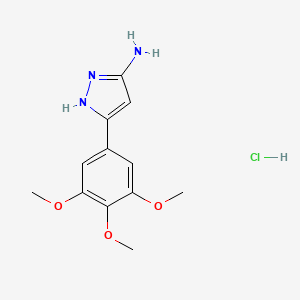 molecular formula C12H16ClN3O3 B1356573 3-(3,4,5-Trimethoxyphenyl)-1H-pyrazol-5-ylamine hydrochloride CAS No. 1025447-52-2