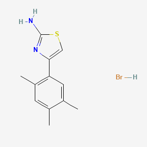 molecular formula C12H15BrN2S B1356575 4-(2,4,5-Trimethylphenyl)-1,3-thiazol-2-ylamine hydrobromide 