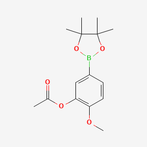 molecular formula C15H21BO5 B1356593 2-Methoxy-5-(4,4,5,5-tetramethyl-1,3,2-dioxaborolan-2-yl)phenyl acetate CAS No. 917757-44-9