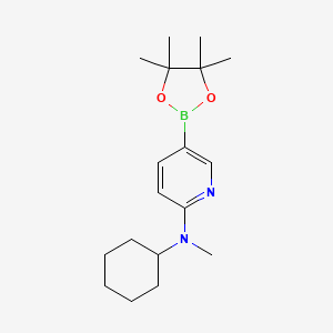 molecular formula C18H29BN2O2 B1356595 N-Cyclohexyl-N-methyl-5-(4,4,5,5-tetramethyl-1,3,2-dioxaborolan-2-yl)pyridin-2-amine CAS No. 1073354-73-0