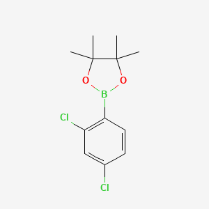 molecular formula C12H15BCl2O2 B1356596 2-(2,4-Dichlorophenyl)-4,4,5,5-tetramethyl-1,3,2-dioxaborolane CAS No. 68716-50-7