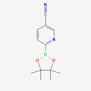 molecular formula C12H15BN2O2 B1356601 6-(4,4,5,5-四甲基-1,3,2-二恶杂硼环-2-基)烟腈 CAS No. 1073353-83-9