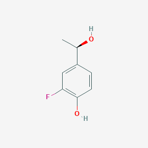 molecular formula C8H9FO2 B13566010 (r)-2-Fluoro-4-(1-hydroxyethyl)phenol 