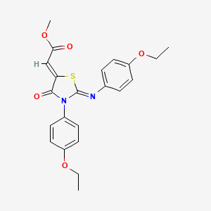 molecular formula C22H22N2O5S B13566015 methyl (2Z)-{(2Z)-3-(4-ethoxyphenyl)-2-[(4-ethoxyphenyl)imino]-4-oxo-1,3-thiazolidin-5-ylidene}ethanoate 