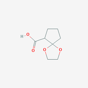 molecular formula C8H12O4 B1356602 1,4-Dioxaspiro[4.4]nonane-6-carboxylic acid CAS No. 38853-85-9