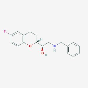 molecular formula C18H20FNO2 B135661 (1S,2R)-2-(2-Benzylamino-1-hydroxyethyl)-6-fluorochromane CAS No. 129050-27-7