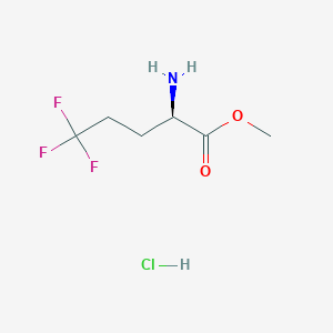 molecular formula C6H11ClF3NO2 B13566239 methyl(2R)-2-amino-5,5,5-trifluoropentanoatehydrochloride 