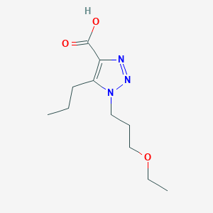 molecular formula C11H19N3O3 B13566390 1-(3-Ethoxypropyl)-5-propyl-1h-1,2,3-triazole-4-carboxylic acid 