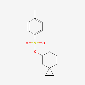 molecular formula C15H20O3S B13566415 Spiro[2.5]octan-5-yl 4-methylbenzene-1-sulfonate 