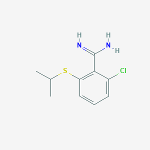 molecular formula C10H13ClN2S B13566463 2-Chloro-6-(isopropylthio)benzimidamide 