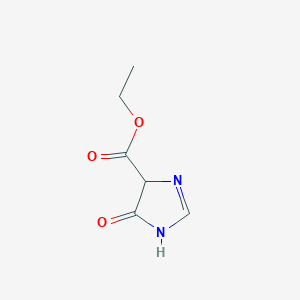 molecular formula C6H8N2O3 B13566494 ethyl 5-oxo-4,5-dihydro-1H-imidazole-4-carboxylate 