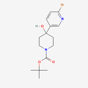 molecular formula C15H21BrN2O3 B13566512 tert-Butyl 4-(6-bromopyridin-3-yl)-4-hydroxypiperidine-1-carboxylate 