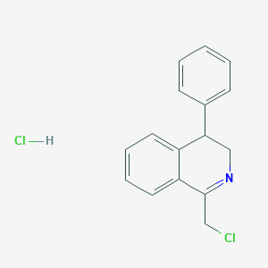 molecular formula C16H15Cl2N B1356652 1-(Chloromethyl)-4-phenyl-3,4-dihydroisoquinoline hydrochloride CAS No. 91123-65-8